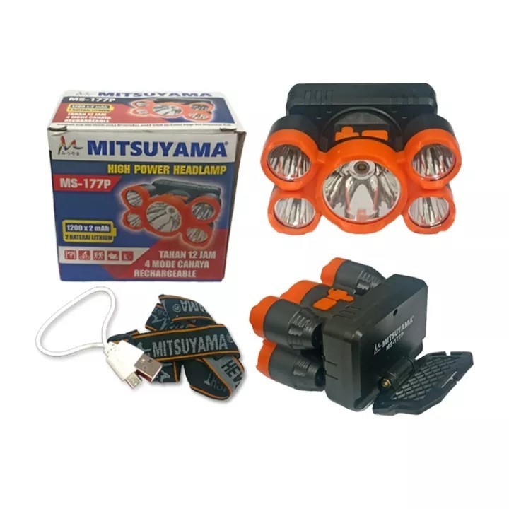 COD Senter Kepala 4 Mode Cahaya / Headlamp Tahan 12 Jam Mitsuyama MS-177P