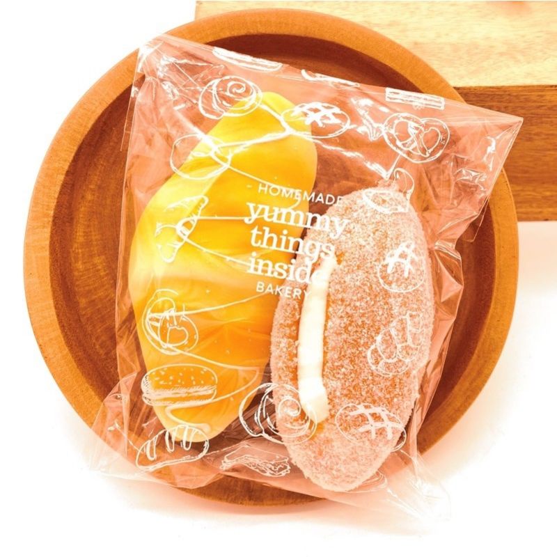

20pcs kantong plastik opp lem roti 15x15/yummy bread cookies bag/ souvenir hamper