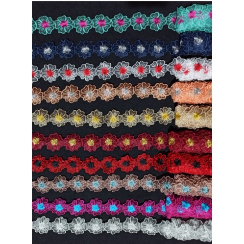 Toko Bekasi Timur Bordir Renda Tasik Roll Jenar Merah Maroon Putih Hijau Mokka Dusty Pink Hitam Gold