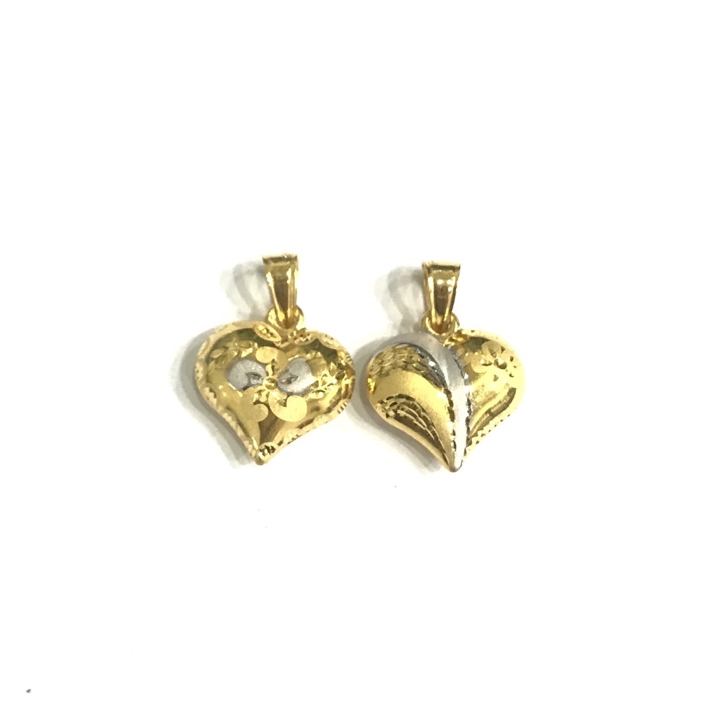 Liontin Hati 2 Model Kristal (Emas Asli Kadar 700)