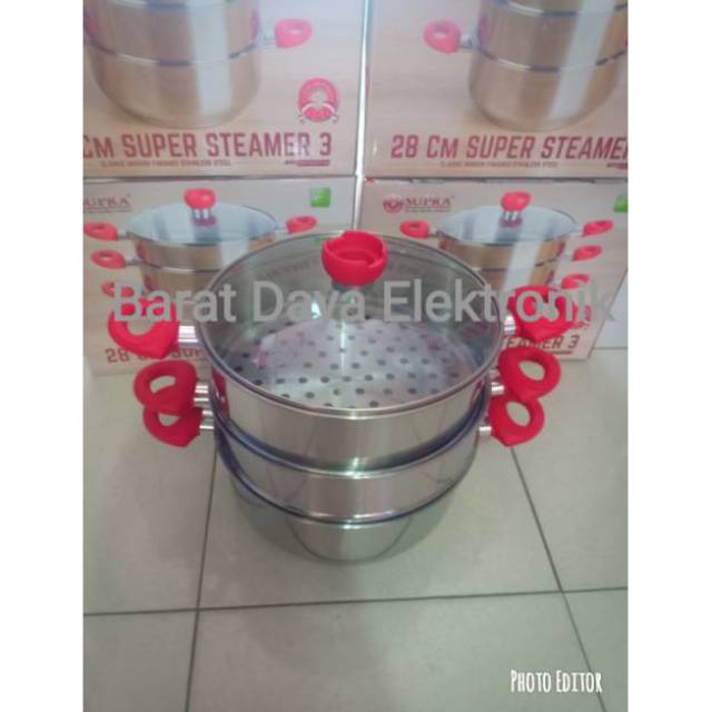 SUPRA PANCI SUPER STEAMER SUSUN 3 (28CM) STAINLESS STEEL