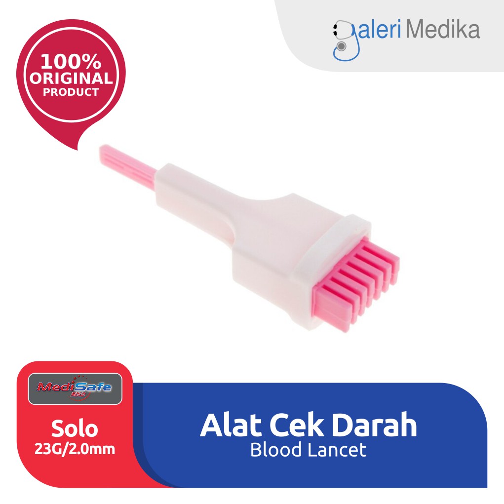 Lancet MediSafe Solo 23G/2.0mm Alat Cek Darah