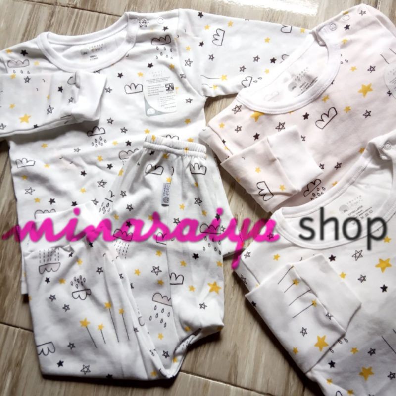 ZONOKO Setelan Bayi Lengan Panjang / Piyama Bayi SNI Kancing Pundak Uk. S - XL