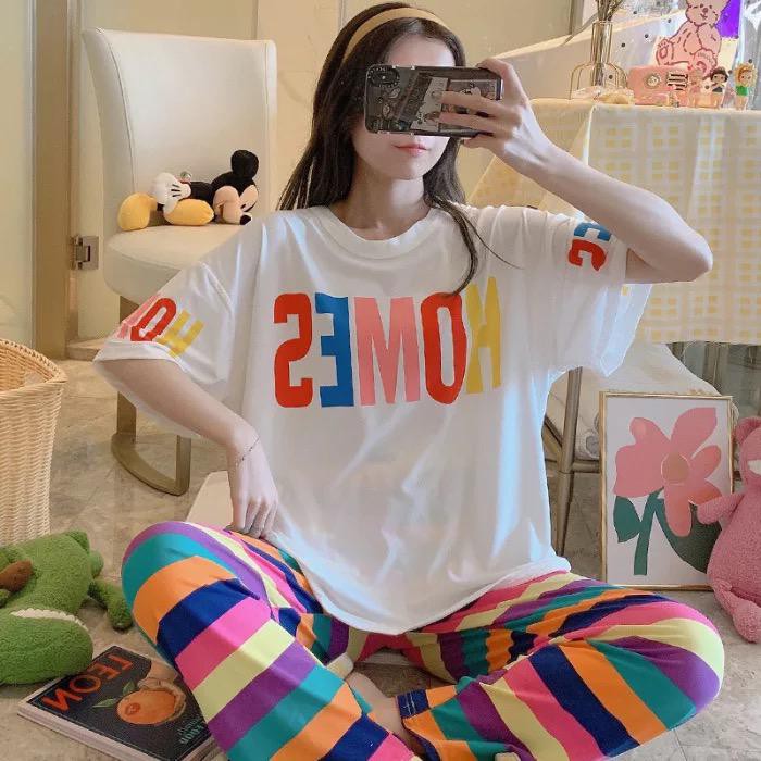 Baju Tidur Piyama Set/Piyama Wanita Import/Baju Piyama Celana Panjang/Woman Sleep Wear-H7-Homes
