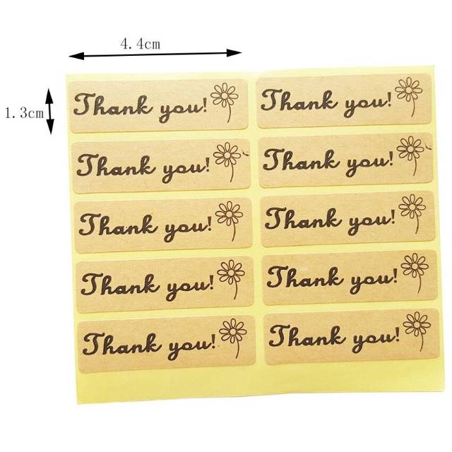 

Label Sticker Thank You Flower Kraft Paper Stiker Segel Kemasan Packaging Sealer Hampers Box L37
