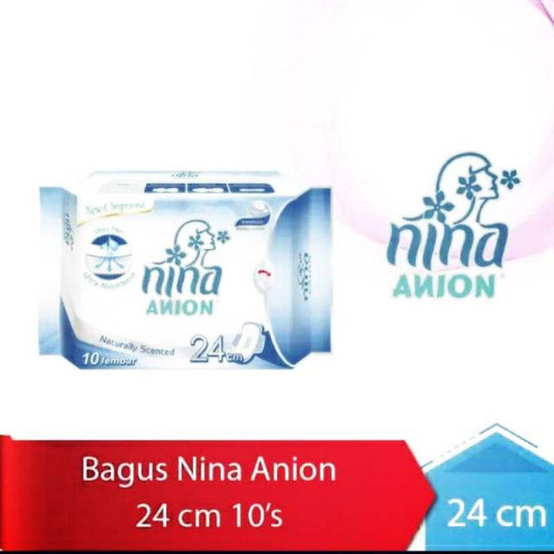 Nina Anion Pembalut Night 33cm 8pcs / Day 24cm 10pcs