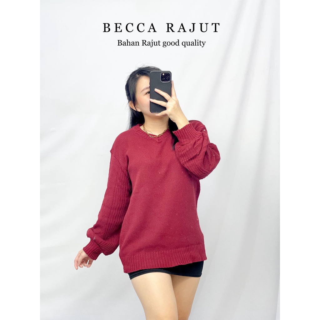 HOPYLOVY - Atasan Wanita Bahan Rajut Becca