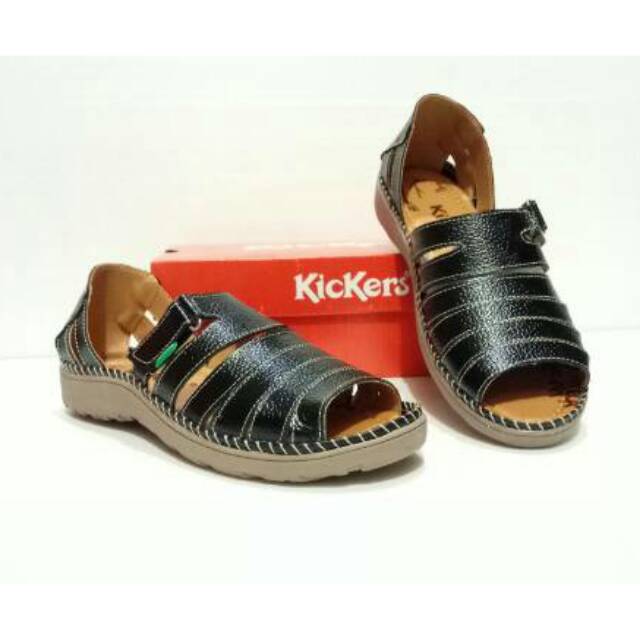 TERMURAH !!! KICKERS SLOP KULIT CEWEK