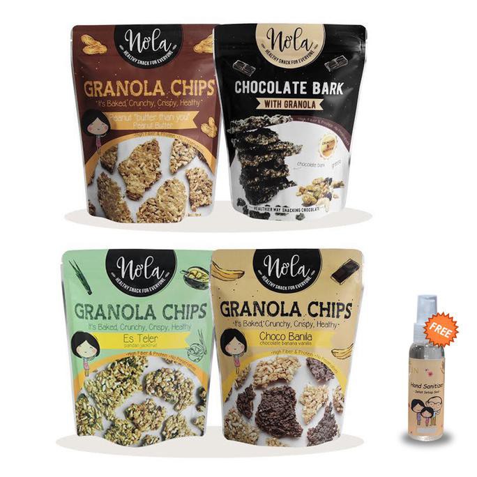 

THE BEST Nola granola chips paket 4 varian MURAH