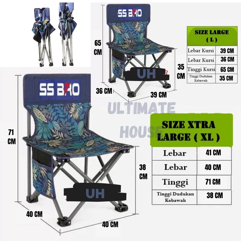 Kursi Lipat Outdoor Bangku Mancing Kursi Camping Kursi Sauna Portable