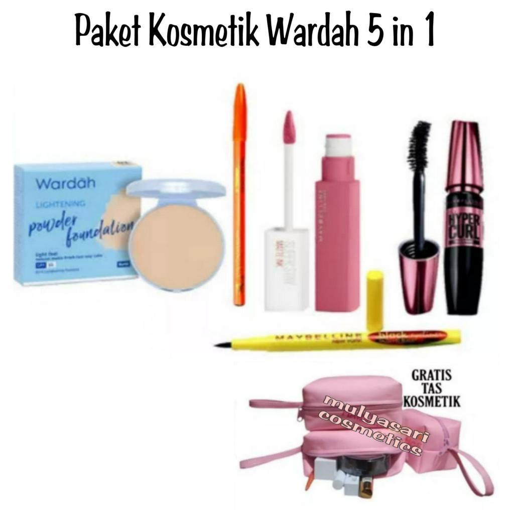 Paket Kosmetik Wardah Komplit Lengkap 1 Paket 10 in 1 / Paket Make Up Wardah Set 10 in 1 Murah / Paket Bedak Wardah Super Lengkap Murah / Paket Maybelline