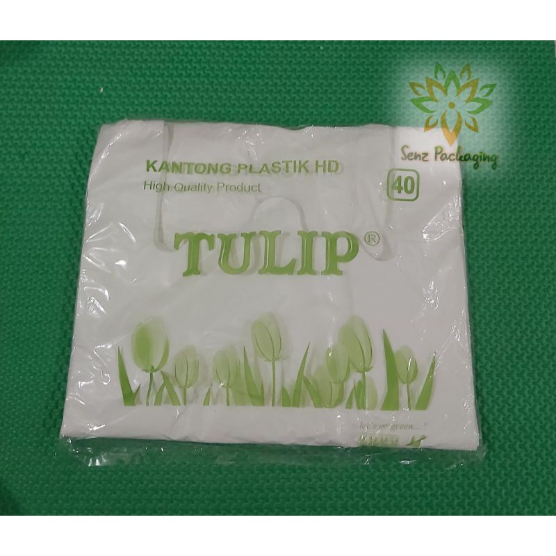 keresek putih,kantong plastik putih HD ukuran 40,tulip