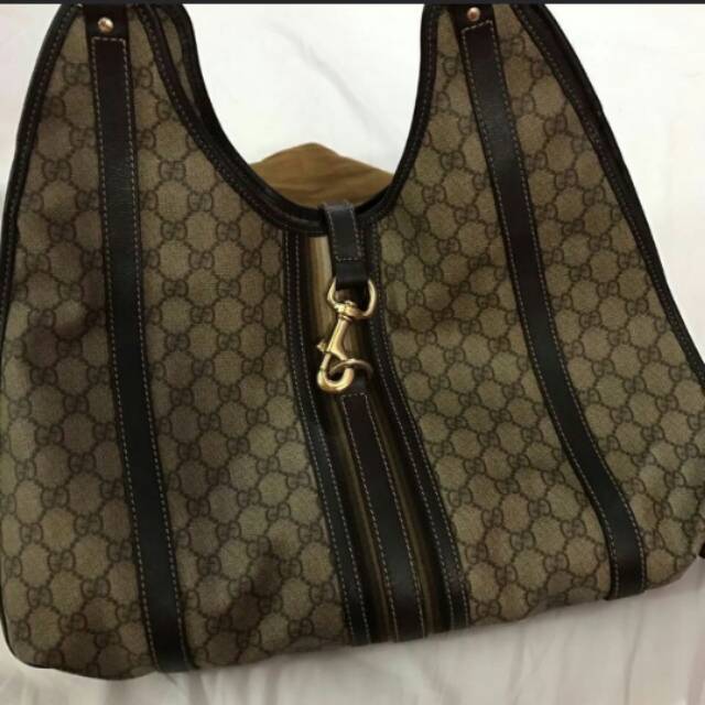 Gucci Signature Canvas GG HOBO  Authentic