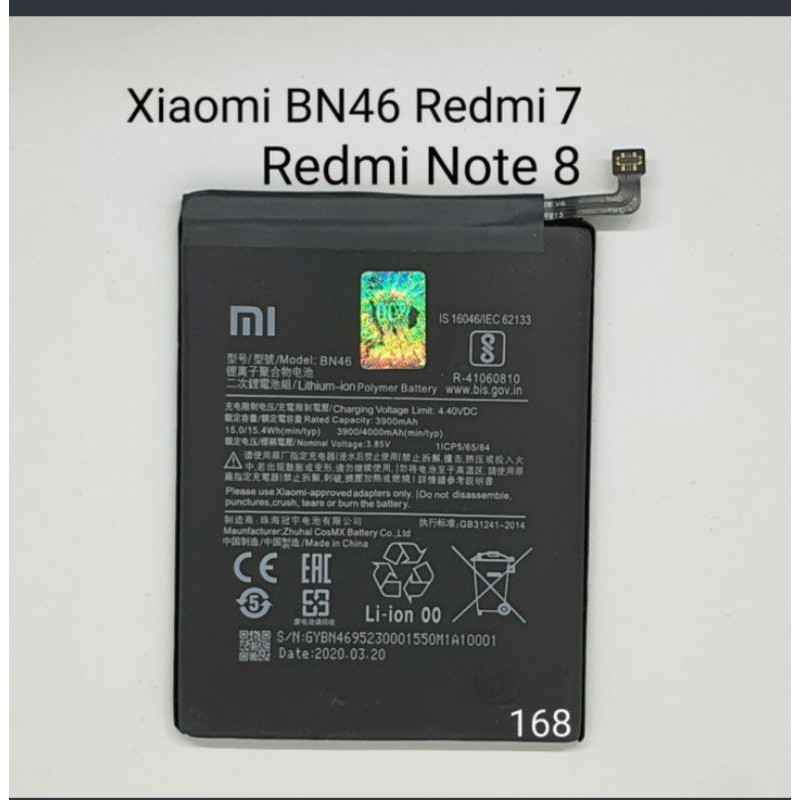 Baterai batre Xiaomi BN46 - Redmi 7- Redmi Note 8 original