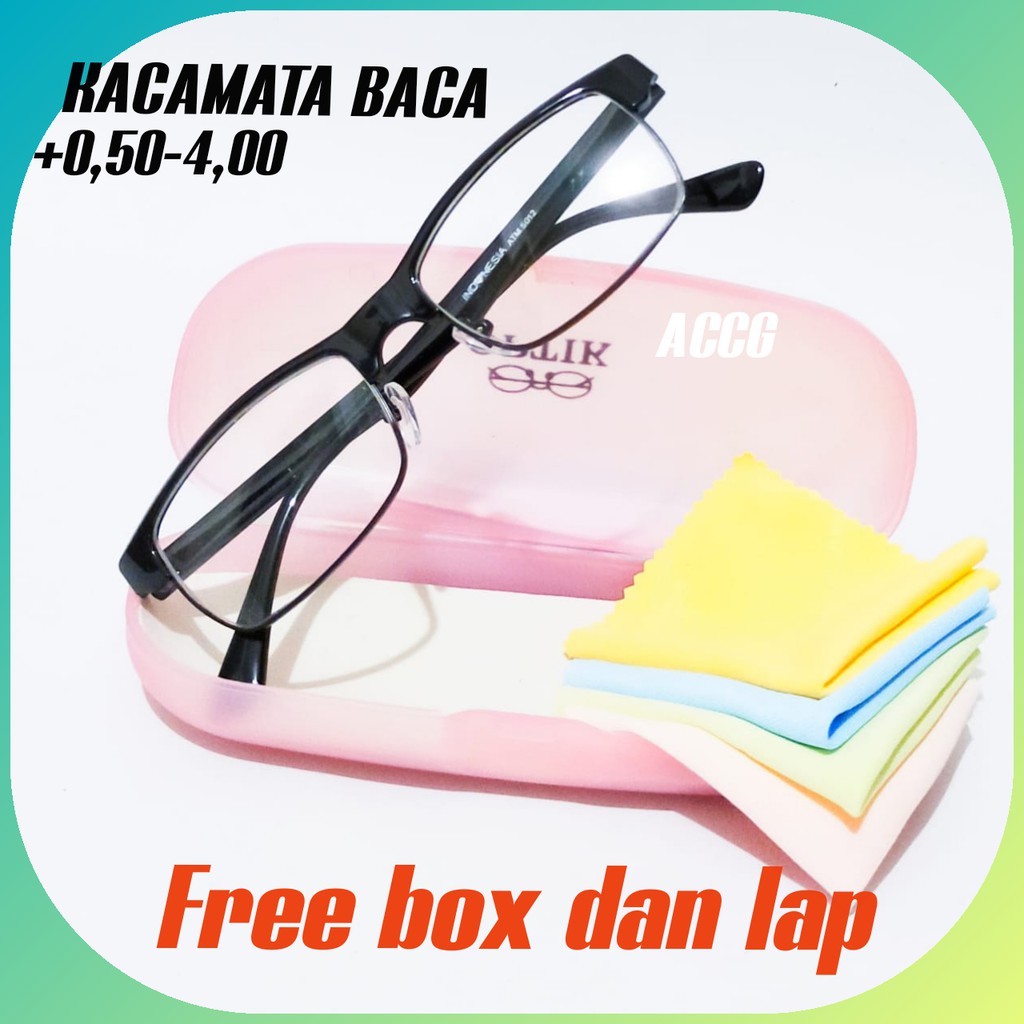 KACAMATA BACA KACAMATA PLUS JARAK DEKAT FASHION WANITA PRIA FREE BOX DAN LAP