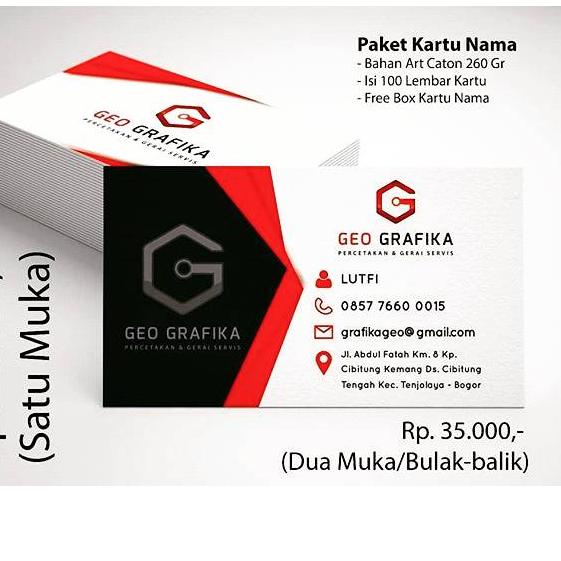 

NEW ARRIVAL !!! 1.1 Geo Grafika - Kartu Nama 1 Box Isi 100 Pcs Free Box [KODE 3]