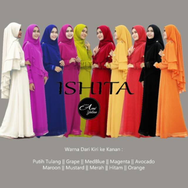 Ishita Syar'i/Gamis Cerruty/Gamis Polos/Set Syar'i Polos/Syar'i Murah/Syar'i Busui/Gamis Jumbo