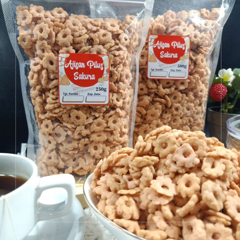 Jual Snack Kiloan Ajisan Pilus Sakura 250gram Jajanan Jadul Makanan