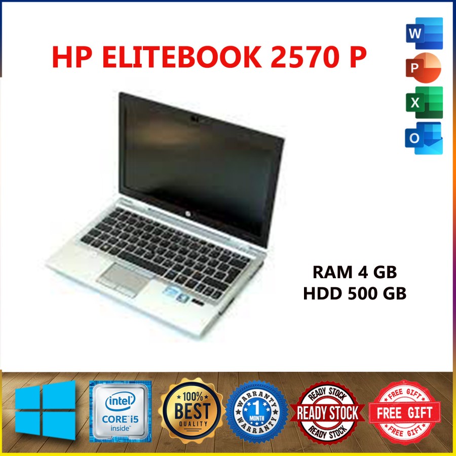 Orignal Laptop HP Elitebook 2570 P-i7 (RAM 4GB 500G BHDD) Layar 12" Mulus Murah Bergaransi Berkualitas