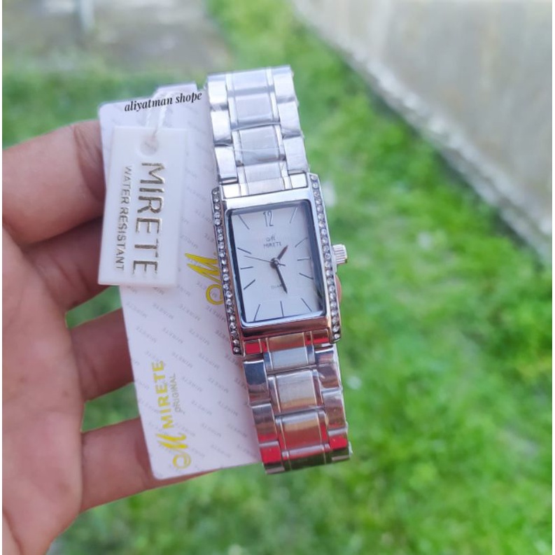 JAM WANITA MIRETE RANTAI STAILIS STEL TERBARU TAHAN AIR WATER RESISTANT jam tangan wanita tahan air petak persegi motif permata tahan air mirete original jam tangan cewek import water resistant jam tangan wanita tahan air model petak mirete original