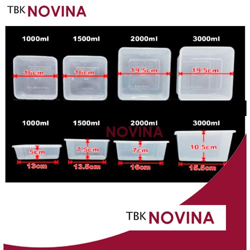 [ECER ]Thinwall KOTAK SQUARE BESAR food container box tempat makan plastik kotak nasi