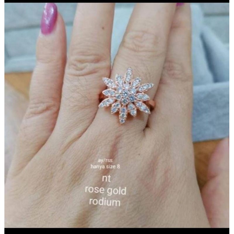 cincin berlian medan/replika model bintang laut gold, rosegold,silver