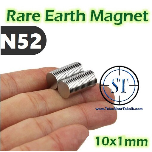 10x1mm Strong Magnet Neodymium Coin Silinder Rare Earth Magnet 10x1 N52 Mengkilap