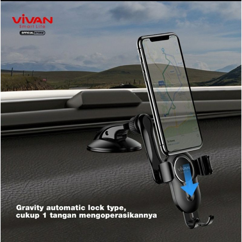 Holder Mobil Vivan Bracket Mobil Bisa Di Dasbor CHS06 Untuk Ponsel 4.0 inch - 6.5 inch