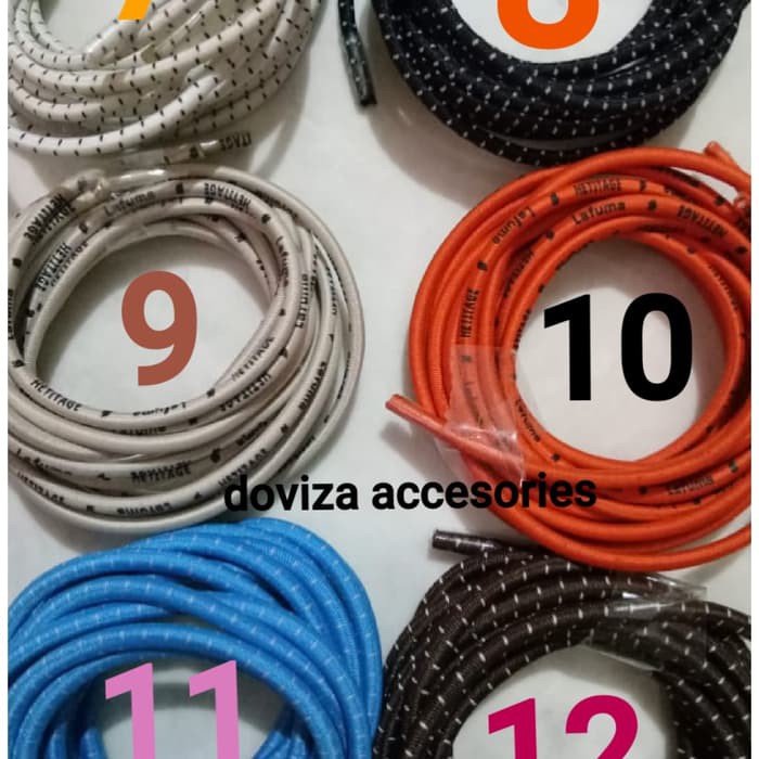Tali Sepatu Karet Lock Laces Elastis Warna Strip Dan Logo Lafuma