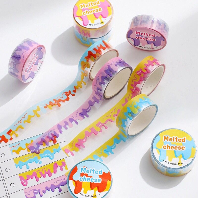 

YSB WASHI TAPE / 1 ROLL SELOTIP MOTIF CHEESE / MACAROON / COW UNTUK DEKORASI SCRAPBOOK / DIARY