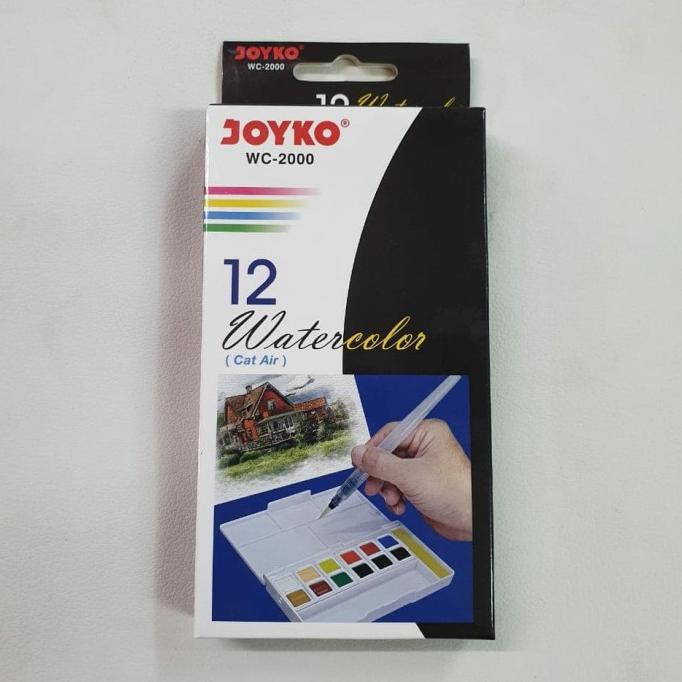 Jual PERALATAN MELUKIS WATERCOLOR JOYKO 12 COLOR WC-2000 ALAT LUKIS