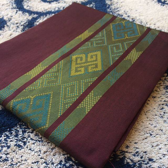 Tenun Songket Baron Termurah se-Shopee Motif Toraja Merah Maroon Tua Kode b09