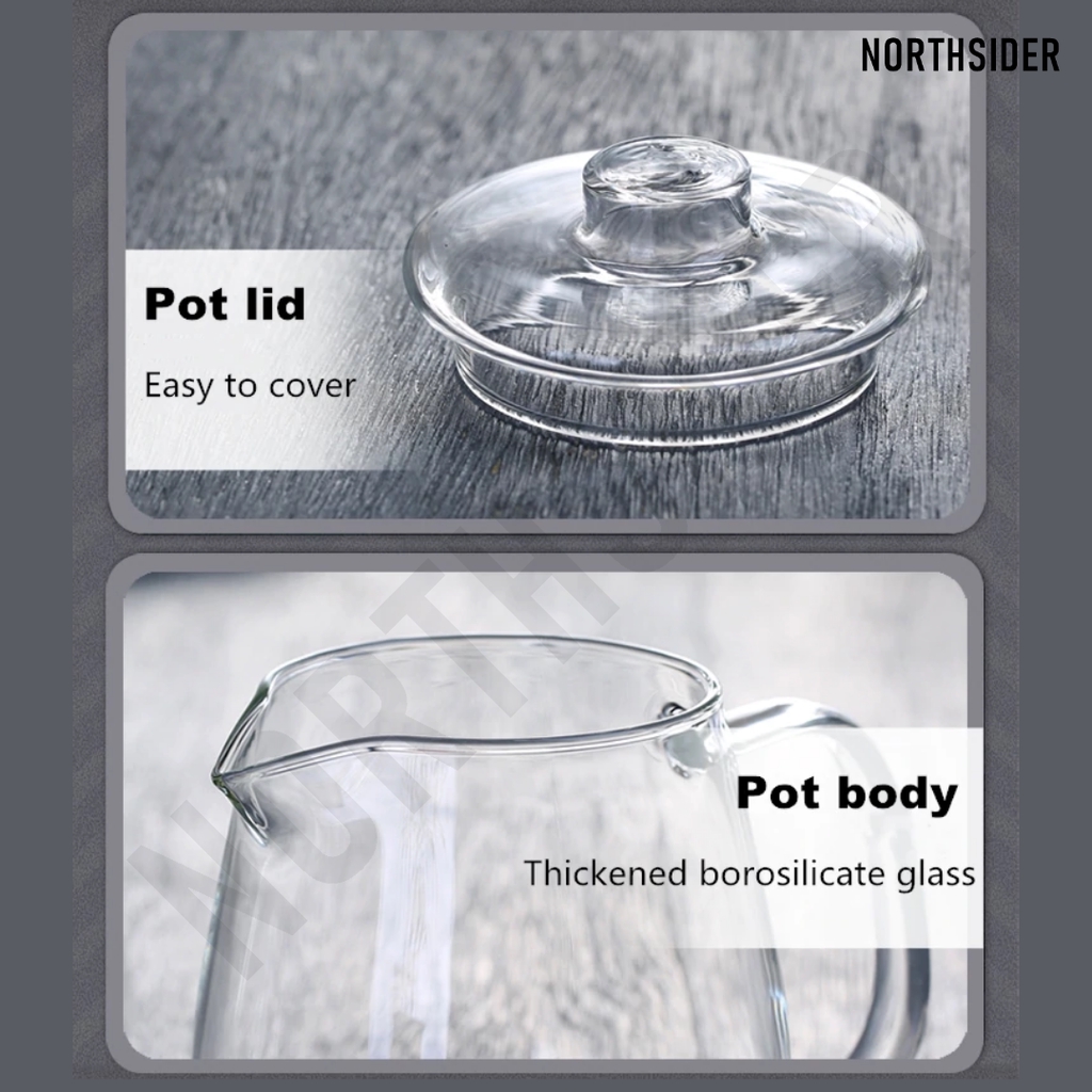 GLASS INFUSER TEAPOT 600ML | TEKO TEH SARINGAN KACA