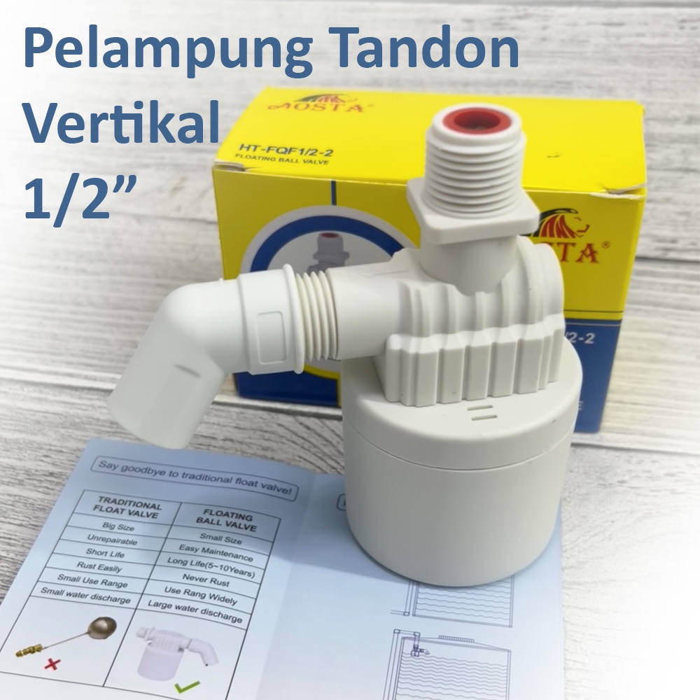 New Pelampung Otomatis Tandon Kran Air Vertikal 1/2 inc L295 Termurah