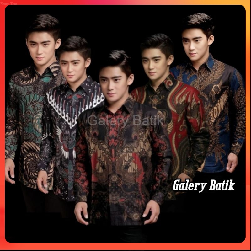 KEMEJA BATIK PRIA LENGAN PANJANG HRB026 motif KERATONAN size M L XL XXL Reguler