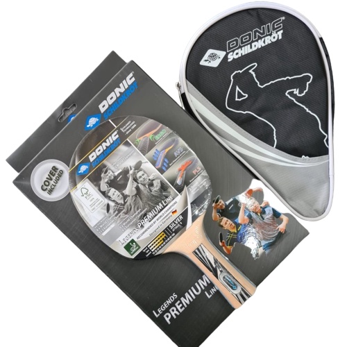 Donic Schildkrot Legends Premium Silver + Cover Bat Bet