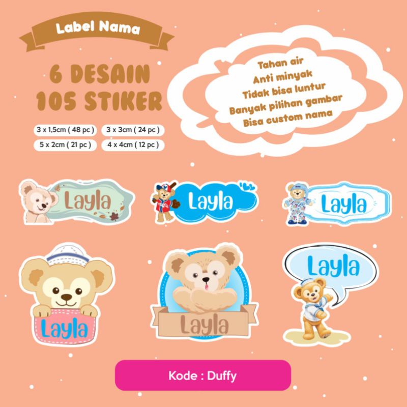 

Stiker Nama 105 PCS (karakter D-F) karakter waterproof/anti air