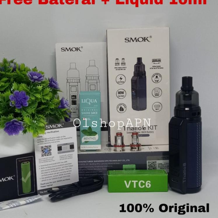 New elektronik tinta fwkb Vapee Vapoor SMOKEE THALO S KIT 80W Free Baterai+L 10ml mesin uap nmxa726