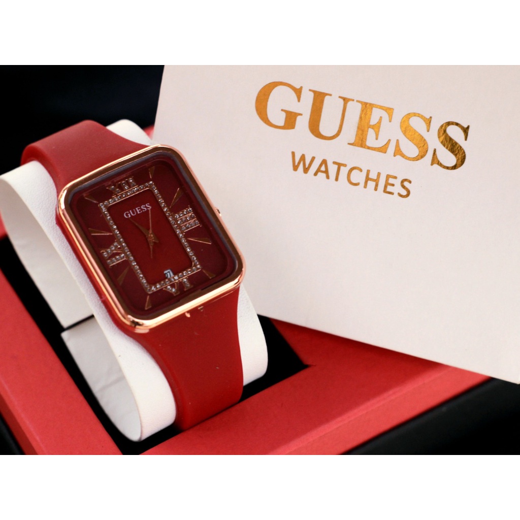 D.G.C Jam Tangan Wanita Korea Fashion Oval Strap Rubber Tanggal Aktif GUE55 G52