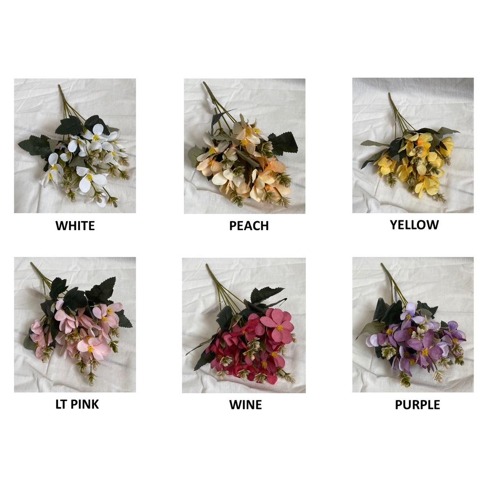 BUNGA KAMBOJA BAHAN SILK 6 CABANG TANGKAI BUNGA ARTIFICIAL PALSU DEKORASI BUKET