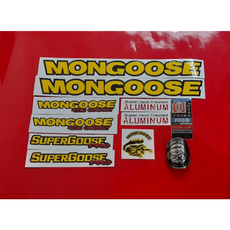 Custom Emblem Sepeda Mongoose bulat + Stiker Sepeda Mongoose Super Ngoose pro