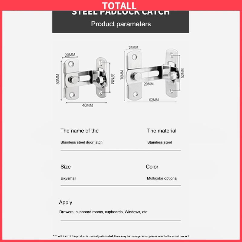 COD Gesper Kunci Pintu Gudang Sudut Kanan Push-pull Shift Door Pengait Pintu Kuno-Totall