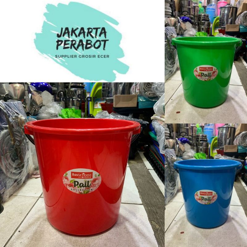 Basic Home By Lion Star - Ember Air Plastik 10 13 15 Liter / Ember Plastik Warna / Ember Murah