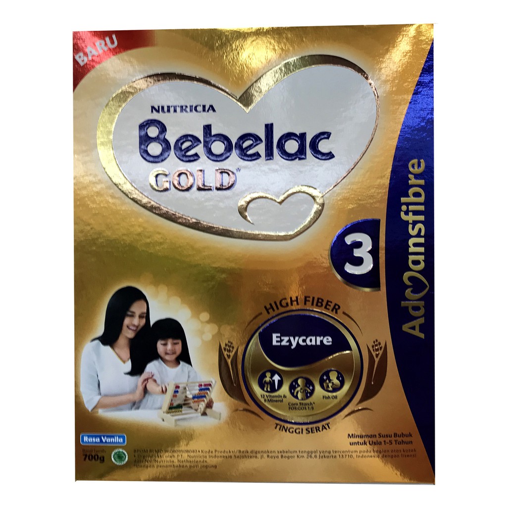 Nutricia Bebelac 3 Gold Rasa Vanila 700gr Susu Bubuk Untuk Mendukung Pertumbuhan Anak 1-5 Tahun