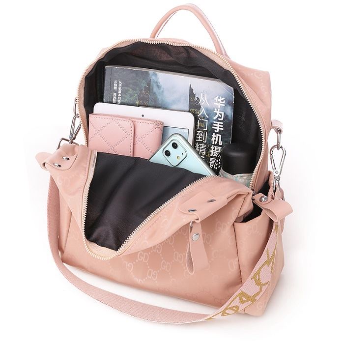 BJ27149 - BLACK/KHAKI/PINK - TAS RANSEL PUNGGUNG NYLON BACKPACK TAS WANITA FASHION IMPORT MODIS ELEGAN TERMURAH TERLARIS TERBARU BAGSTORE JAKARTA TAS BATAM CR7326 JT7149 BQ3226 LT2000