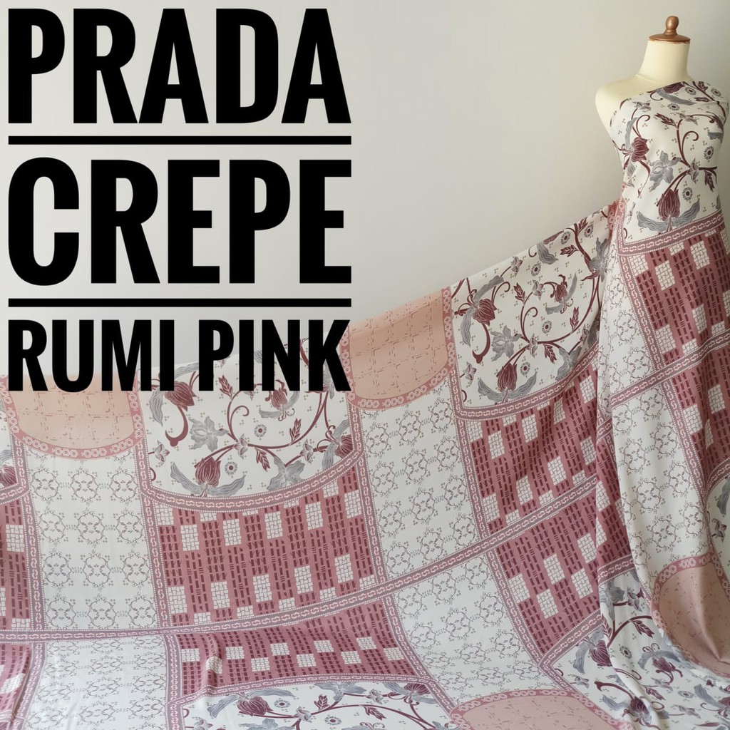 Kain Meteran Prada Crepe Rumi Pink (0.5M)