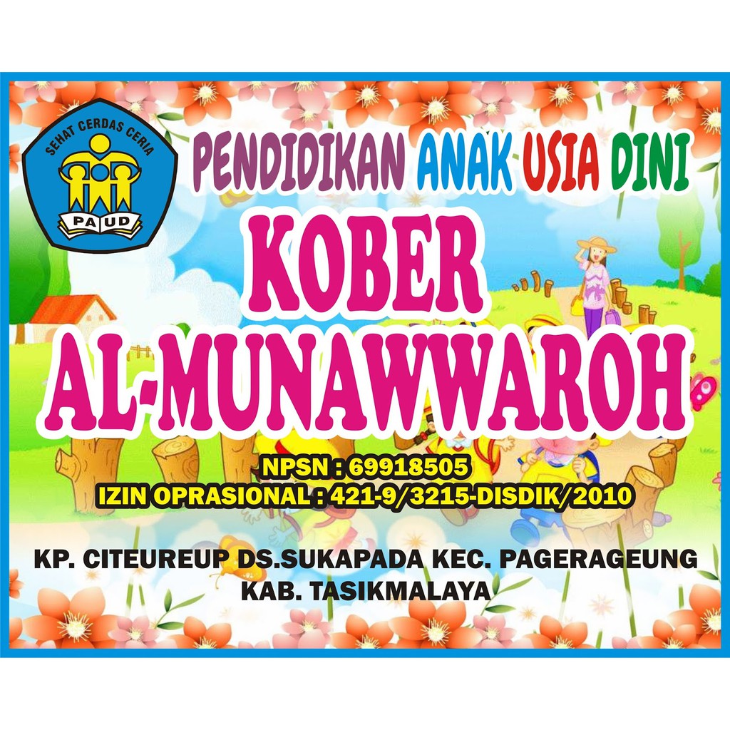 Banner Plang Sekolah Untuk Paud Tk Sd Dll Ukuran 1 X 0 8 M Shopee Indonesia