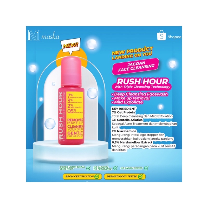 MASKA RUSH HOUR DAILY FACIAL CLENASER WITH TRIPLE CLEANSING TECHNOLOGY 100 ML