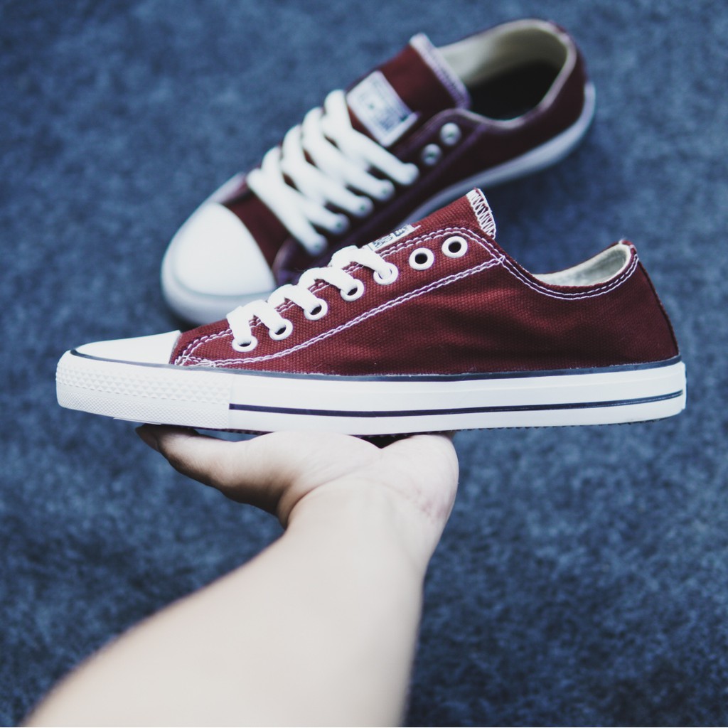 Sepatu Pria/Wanita Converse Allstar Pendek Maroon Kasual Sneakers Bertali /Sekolah/Kuliah/Murah