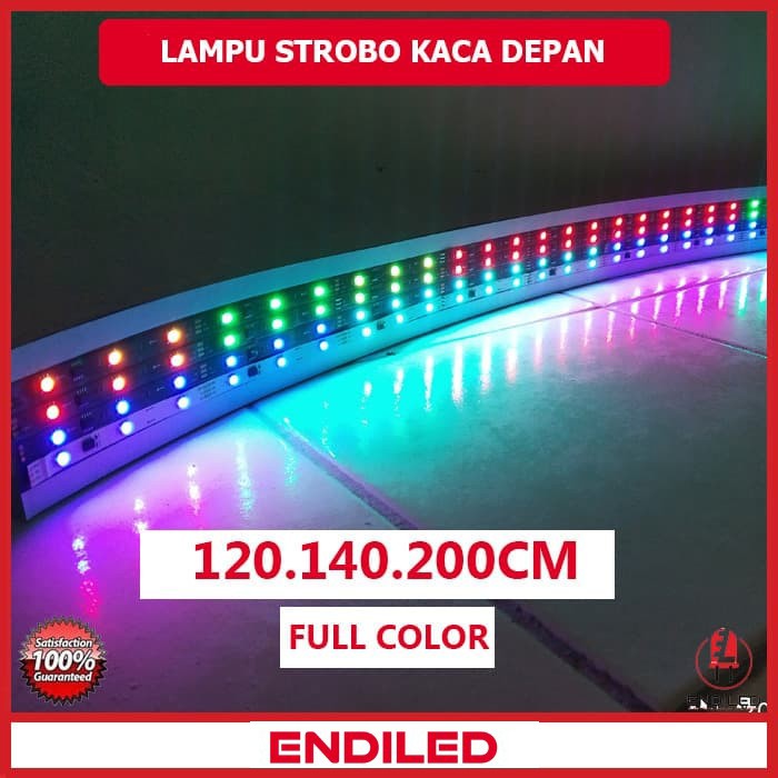 Lampu strobo kaca depan 4 baris full RGB